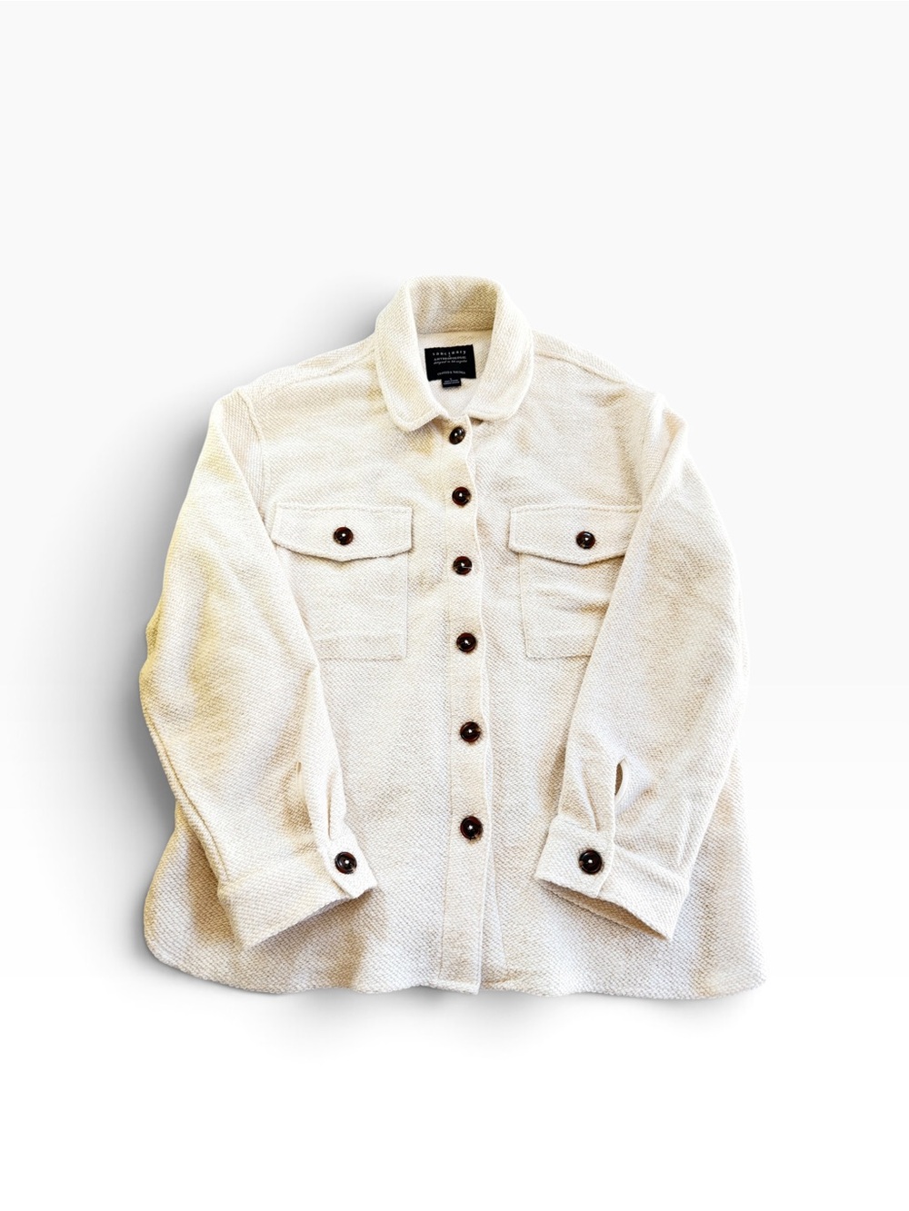 Sanctuary-Anthropologie Cream Button-Front Shacket